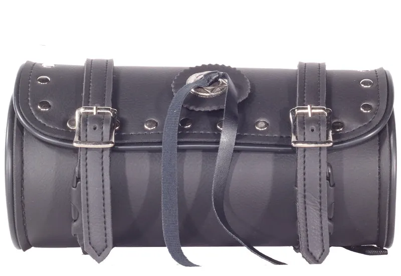 10" PVC Motorcycle Tool Bag With Shiny Studs & Concho