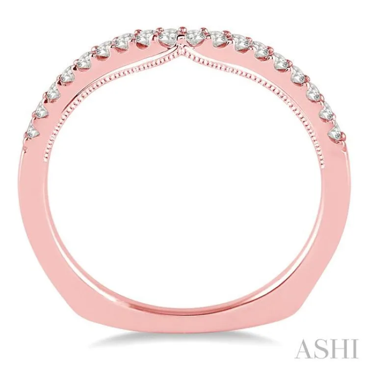 1/4 Ctw Round Cut Diamond Wedding Band in 14K Rose Gold