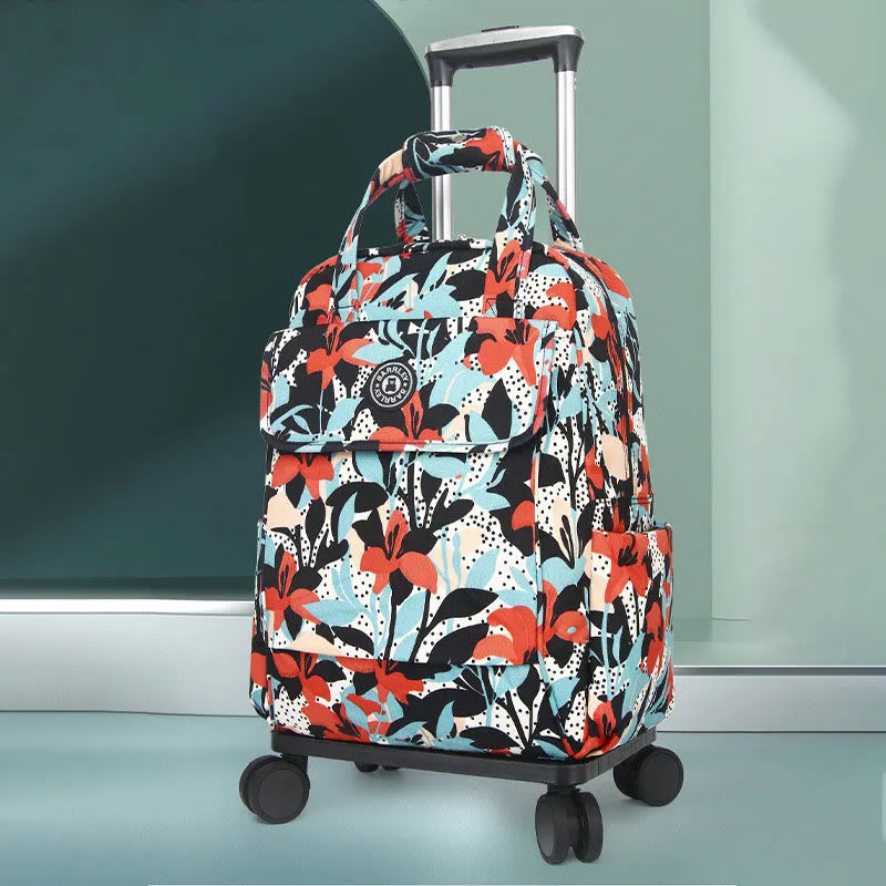 20inch Detachable Rolling Backpack Portable Travel Shopping Daypack