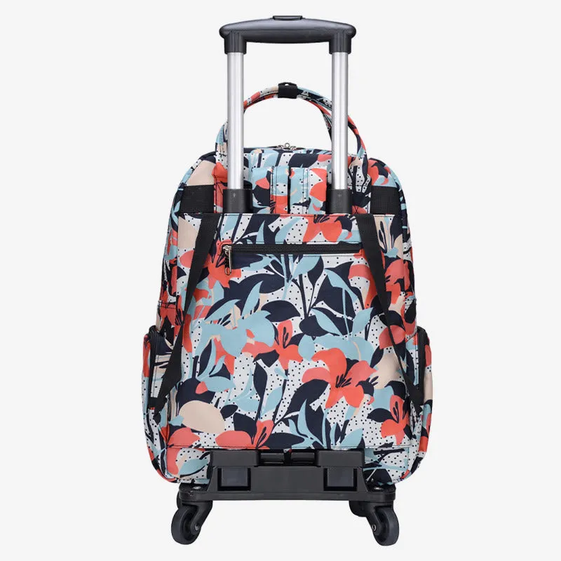 20inch Detachable Rolling Backpack Portable Travel Shopping Daypack