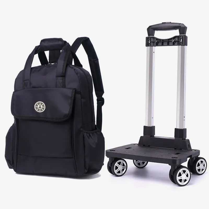 20inch Detachable Rolling Backpack Portable Travel Shopping Daypack