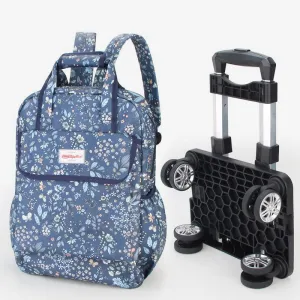20inch Detachable Rolling Backpack Portable Travel Shopping Daypack