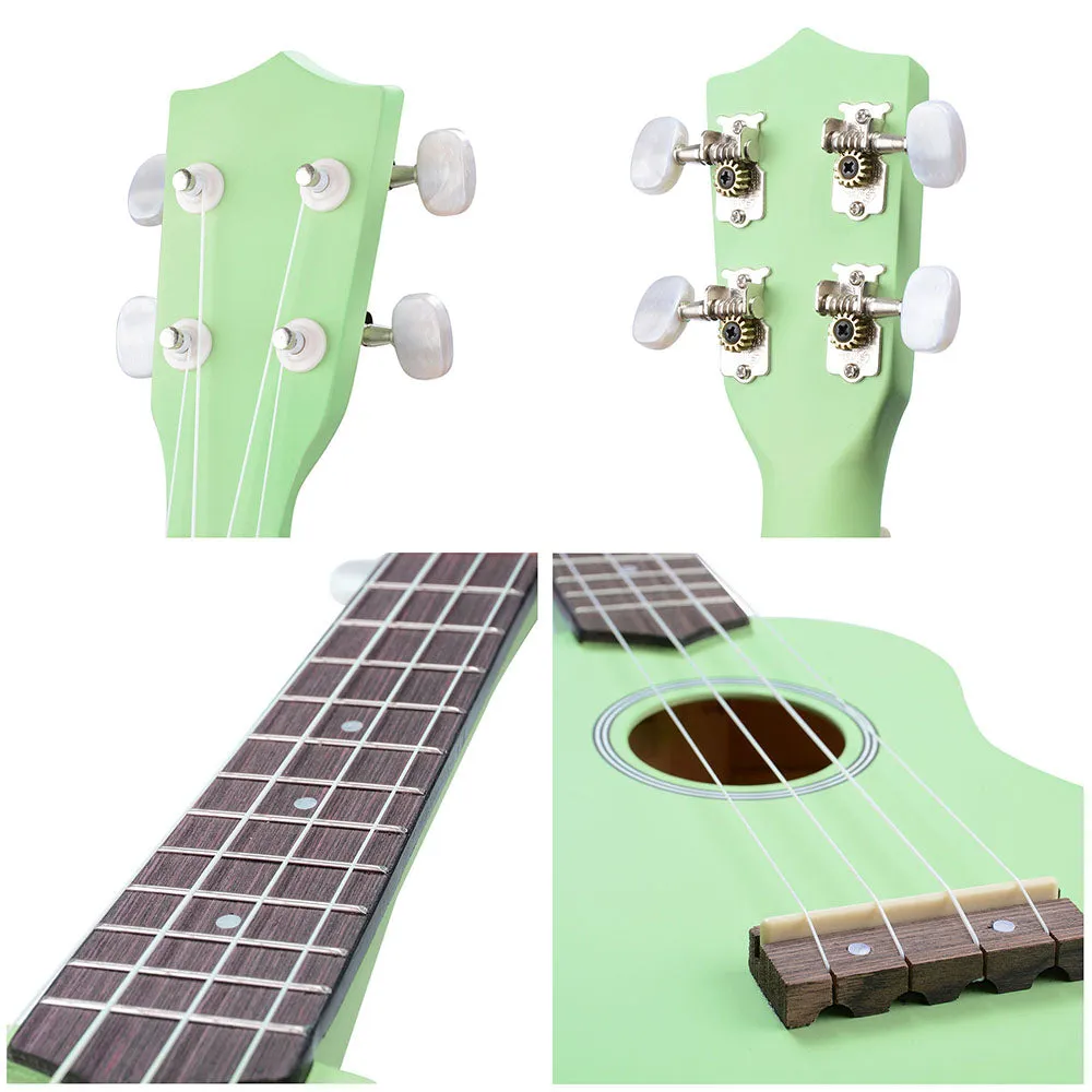 21" 4 String Ukulele Hawaiian Guitar Concert Music Show Talent Gift w/ Bag Tuner Green