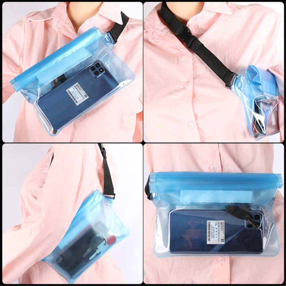 (22x15.5cm) Waterproof bum bag Dry Bag shoulder bag with shoulder strap (IPX8) - White