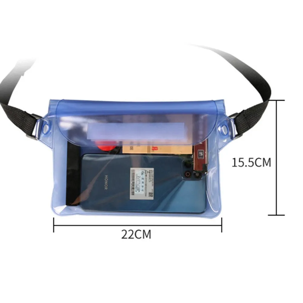 (22x15.5cm) Waterproof bum bag Dry Bag shoulder bag with shoulder strap (IPX8) - White
