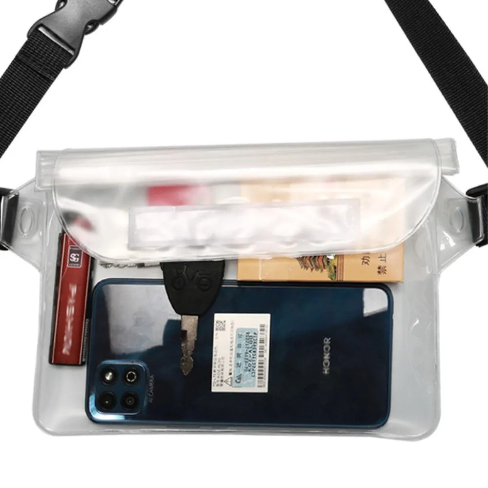 (22x15.5cm) Waterproof bum bag Dry Bag shoulder bag with shoulder strap (IPX8) - White