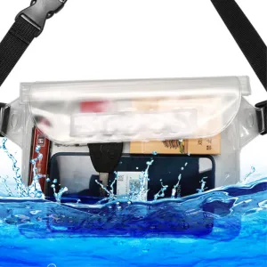 (22x15.5cm) Waterproof bum bag Dry Bag shoulder bag with shoulder strap (IPX8) - White