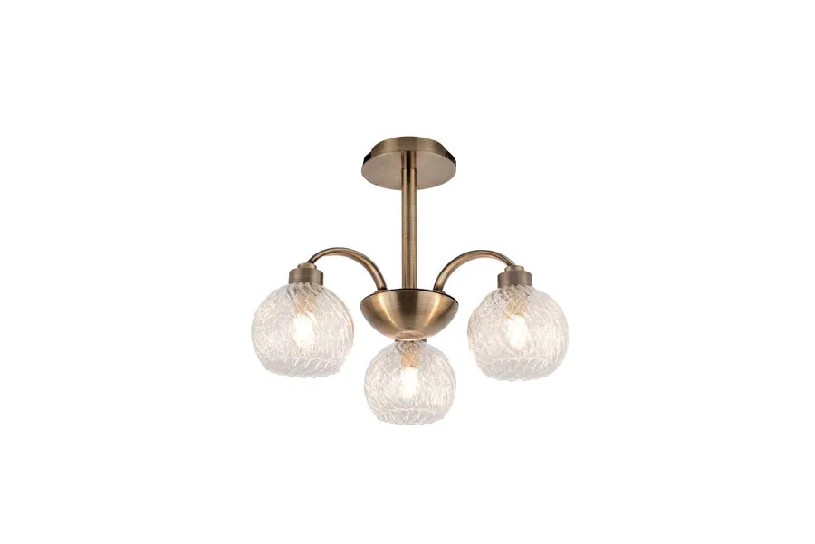 3 Light Antique Brass