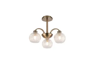 3 Light Antique Brass