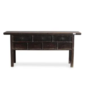7 Drawer Console Table From Shanxi - 19thC