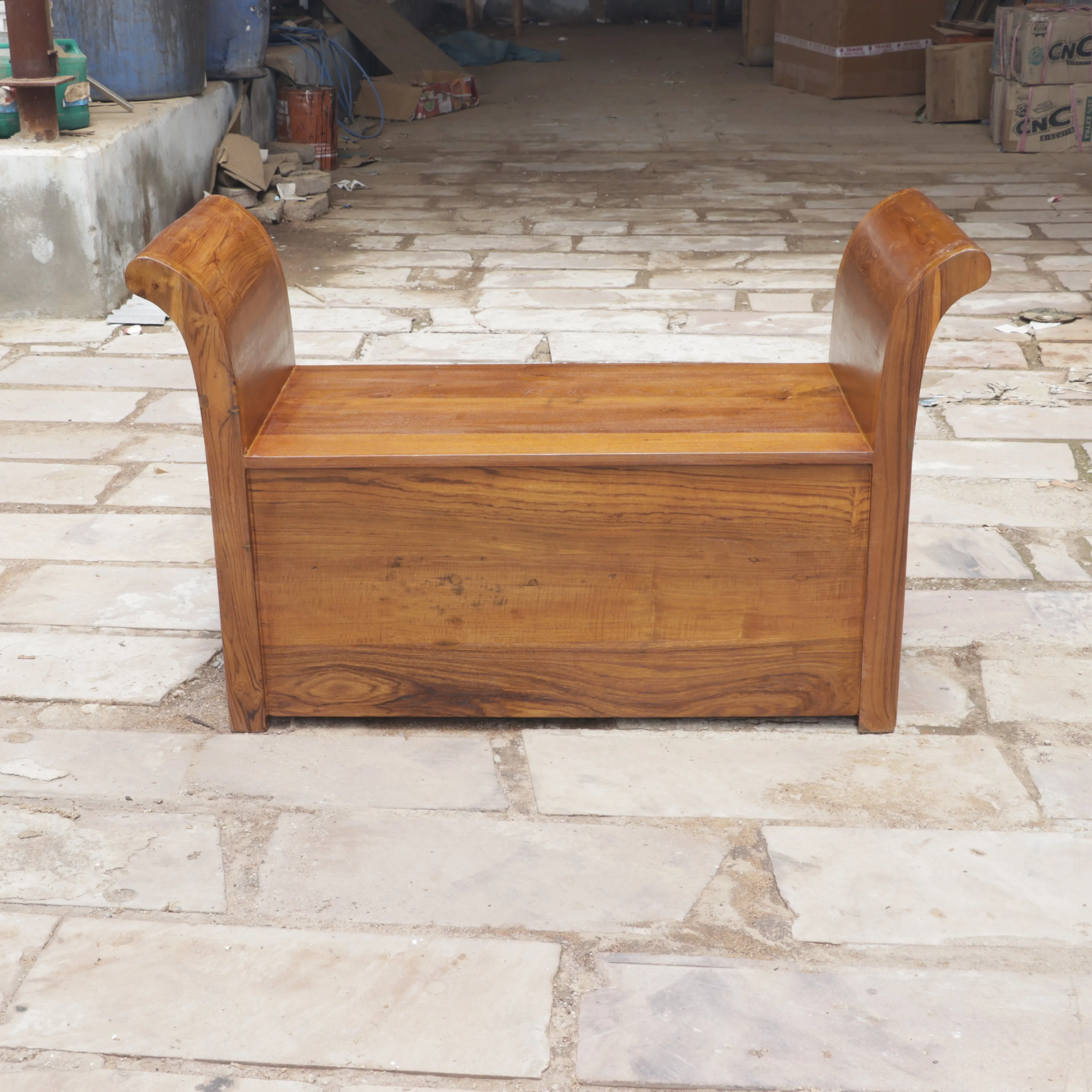 Aesthetic Curved Arm Antique Tiles Wooden Handmade Couch