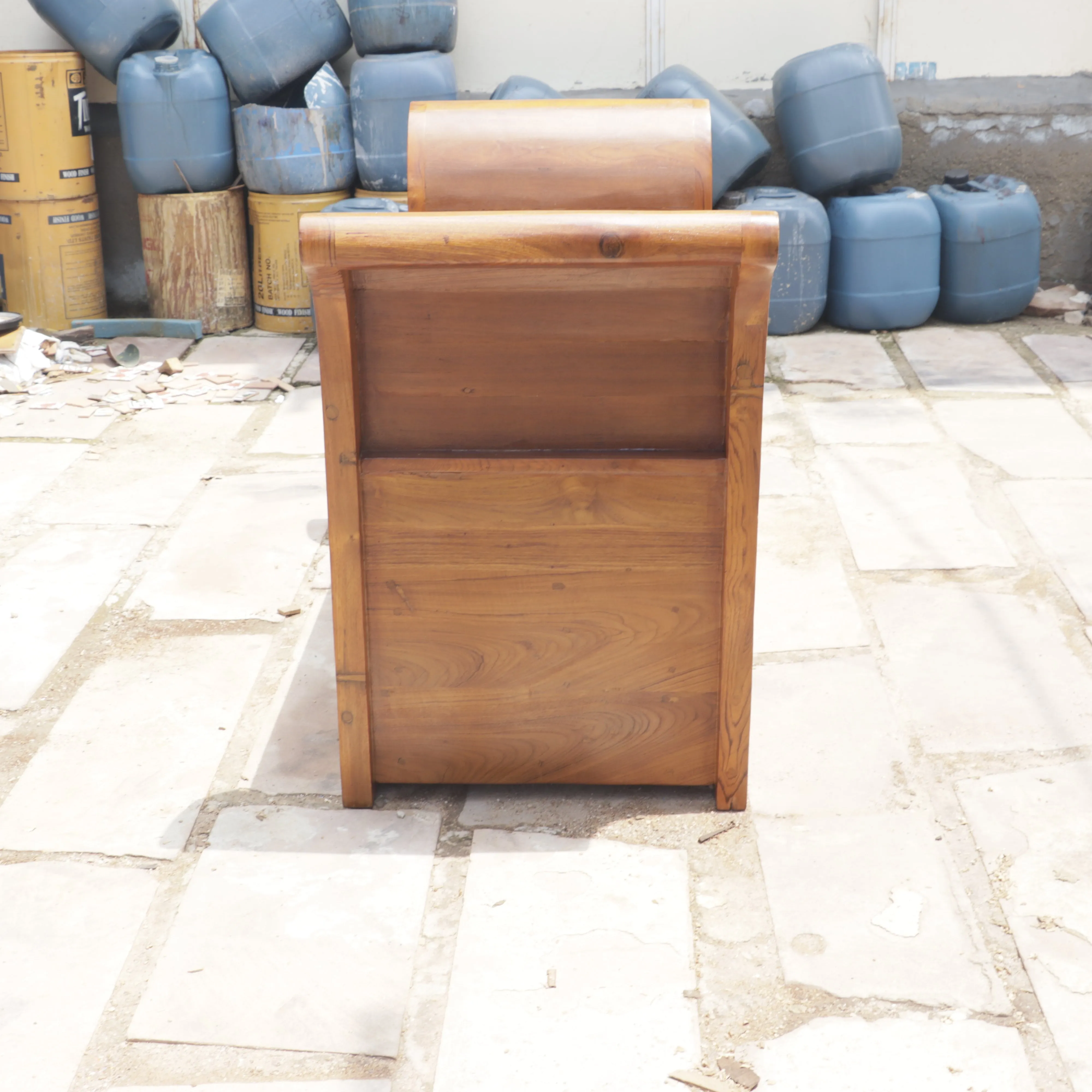 Aesthetic Curved Arm Antique Tiles Wooden Handmade Couch