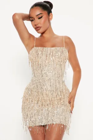 Always Shining Mini Dress - Nude