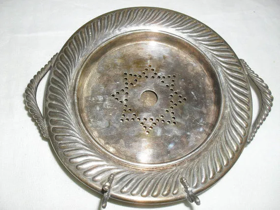 Antique Vintage Victorian Round Silver Plate Butter Dish