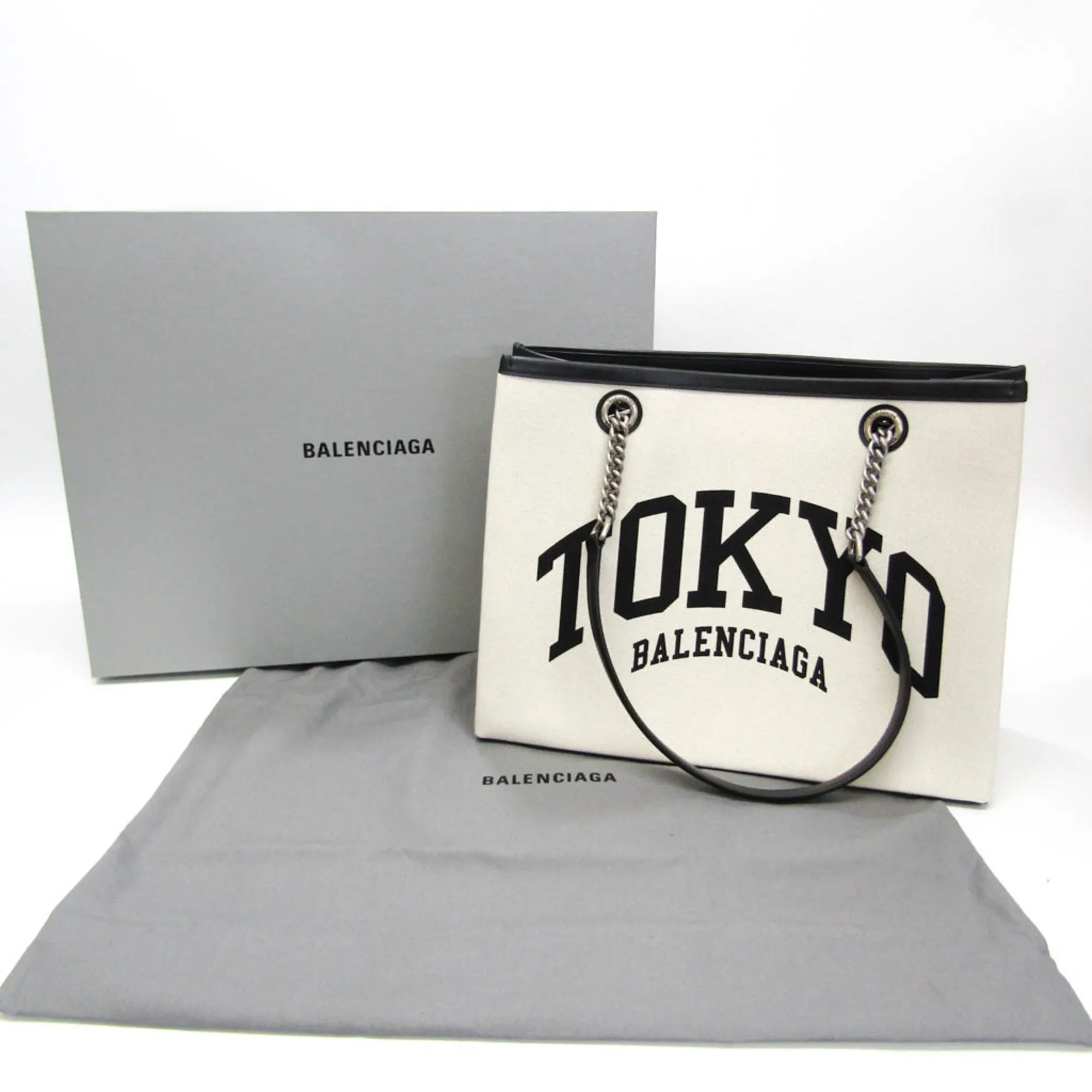 Balenciaga Cabas White Canvas Bag