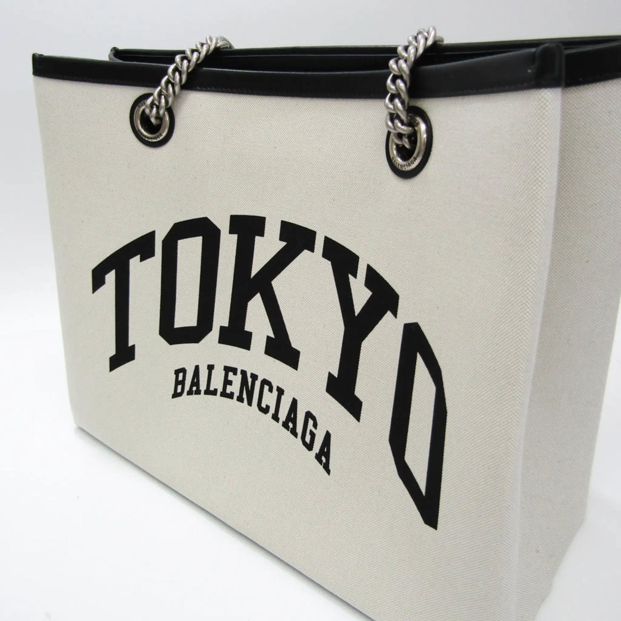 Balenciaga Cabas White Canvas Bag