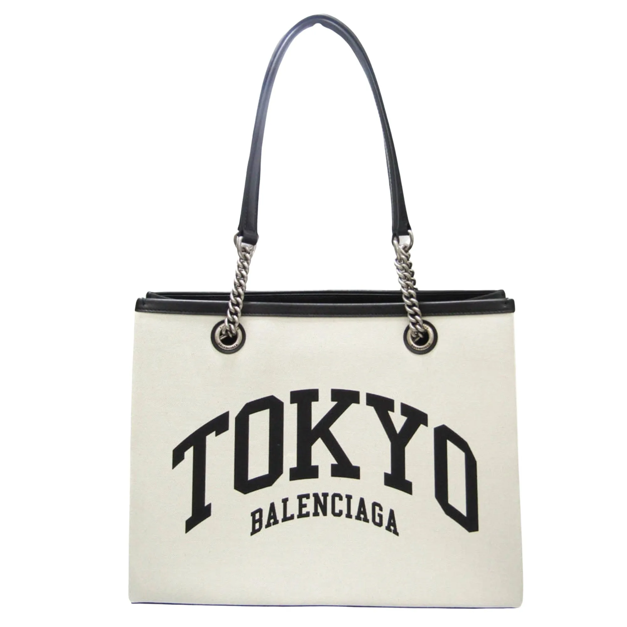 Balenciaga Cabas White Canvas Bag