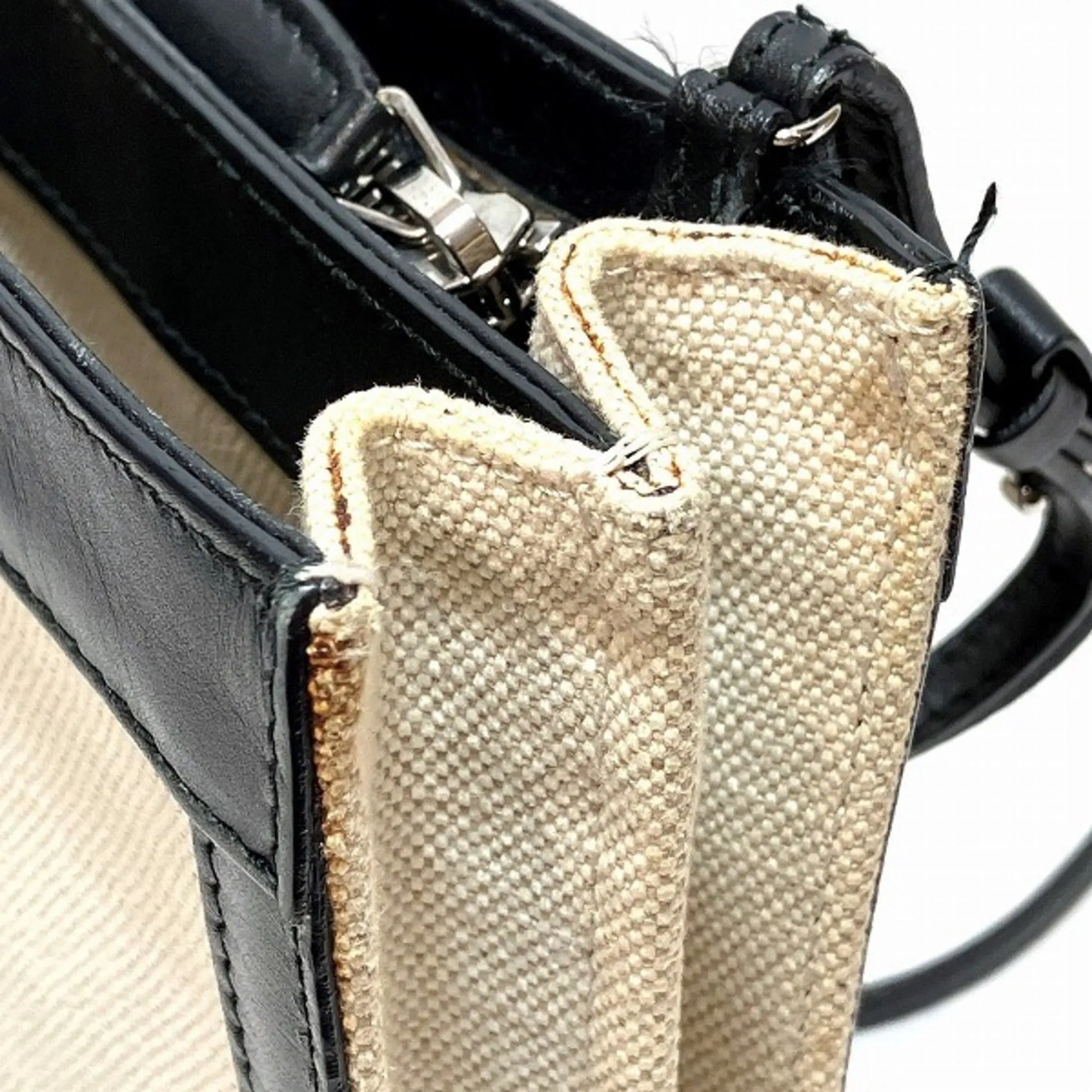 Balenciaga Navy pouch Beige Canvas Bag