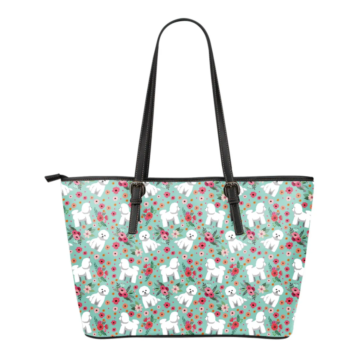 Bichon Frise Flower Tote Bag