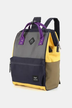 Blue Zone Planet |  Himawari Contrast Waterproof Backpack Bag with External USB Port