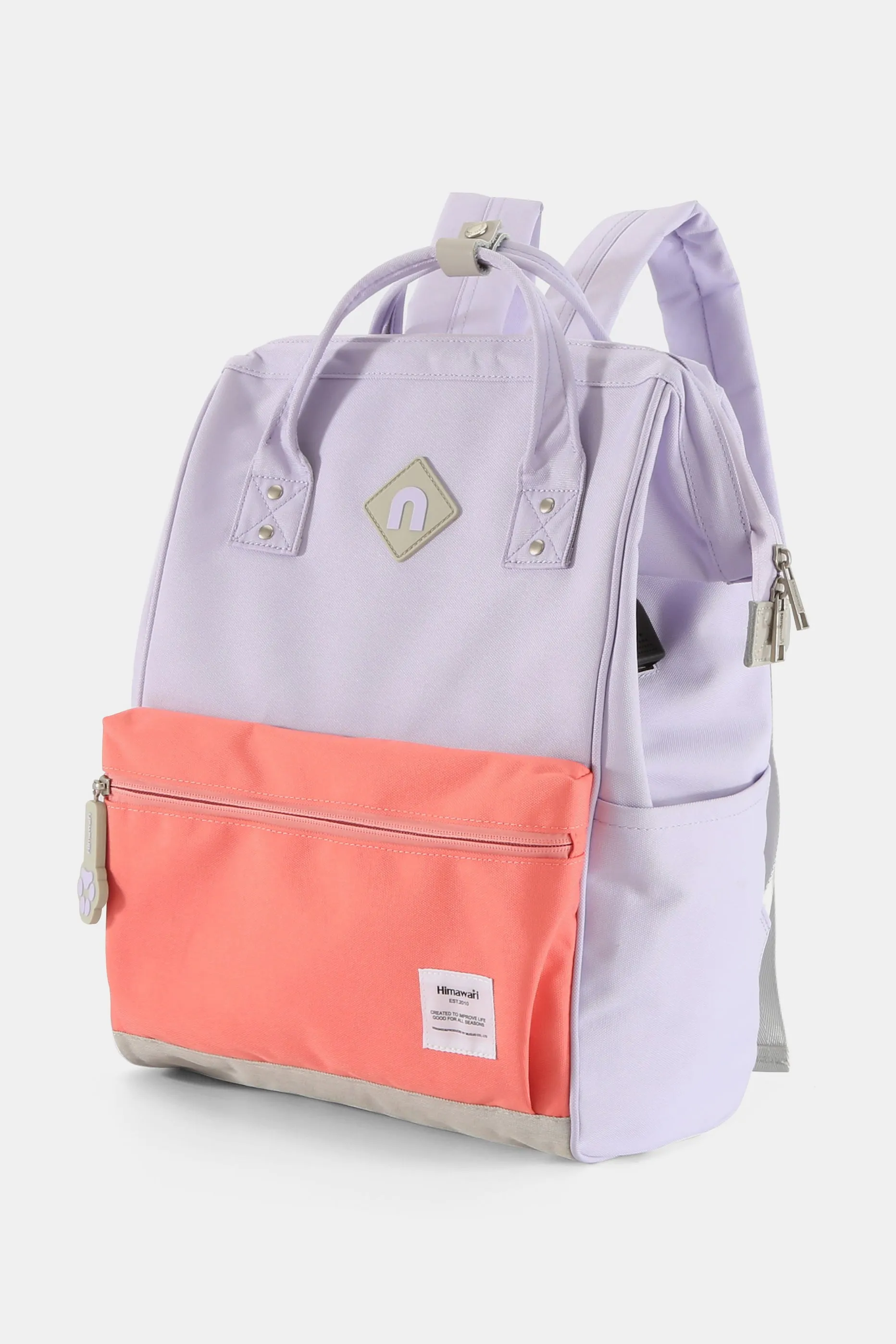 Blue Zone Planet |  Himawari Contrast Waterproof Backpack Bag with External USB Port