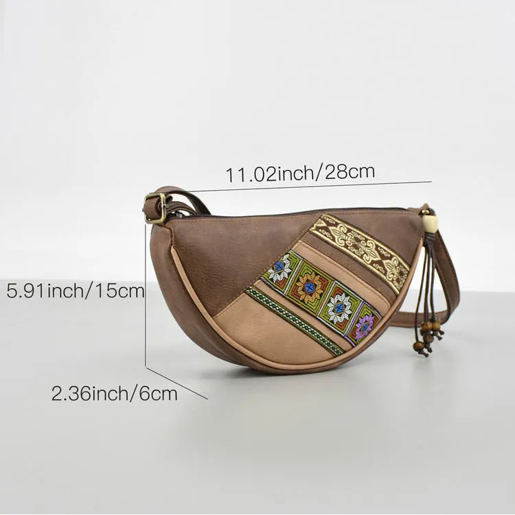 Boho Womens Vegan Leather Shoulder Bag Small Vegan Crossbody Bags