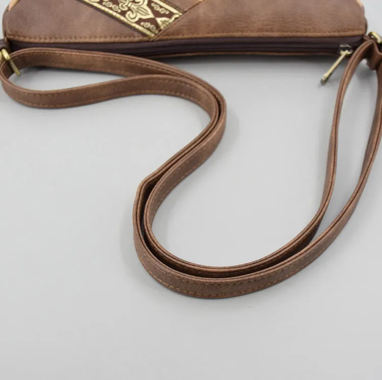 Boho Womens Vegan Leather Shoulder Bag Small Vegan Crossbody Bags