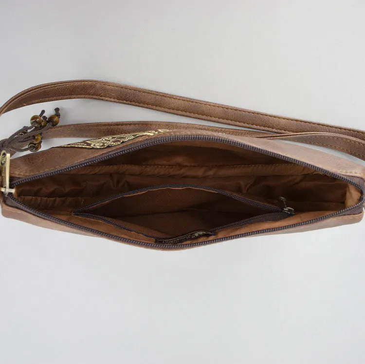 Boho Womens Vegan Leather Shoulder Bag Small Vegan Crossbody Bags
