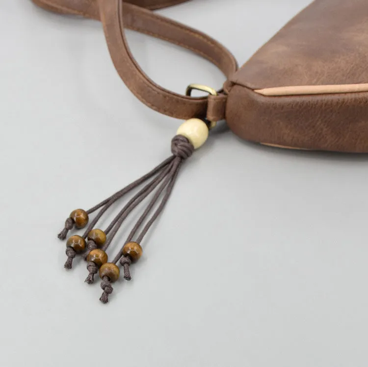 Boho Womens Vegan Leather Shoulder Bag Small Vegan Crossbody Bags
