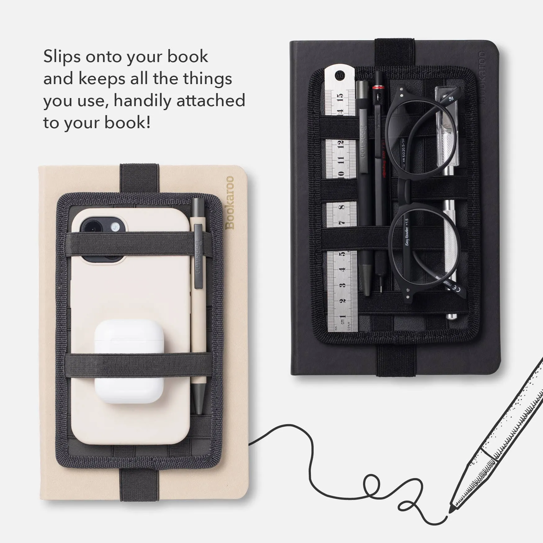 Bookaroo Notebook Tidy- Charcoal