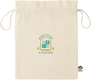 Born to be a Teacher Design - Essential medium organic drawcord gift bag