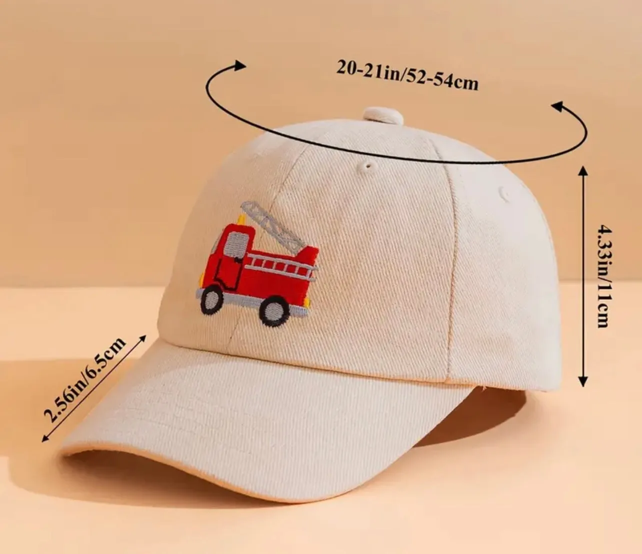 Boys Fire Truck Baseball Cap