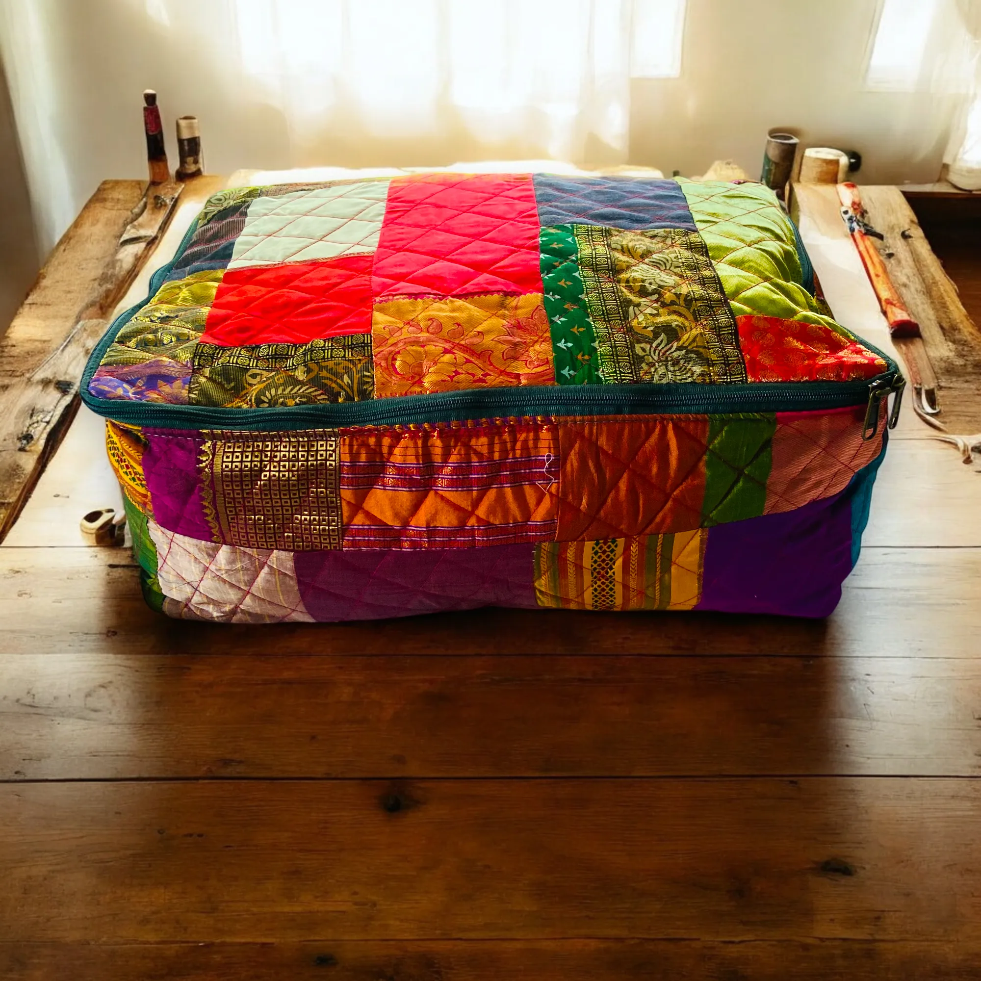 Bright Indian Weaves Breathable storage bag for saree,blanket, pillow & quilt