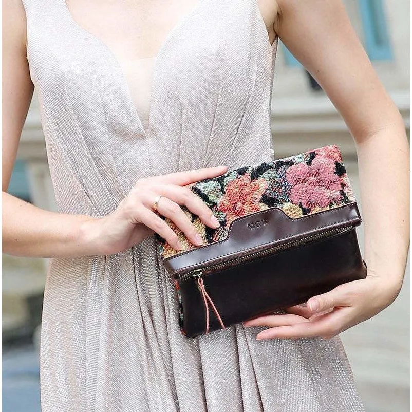 Carpet Clutch & Wristlet Floral Rose