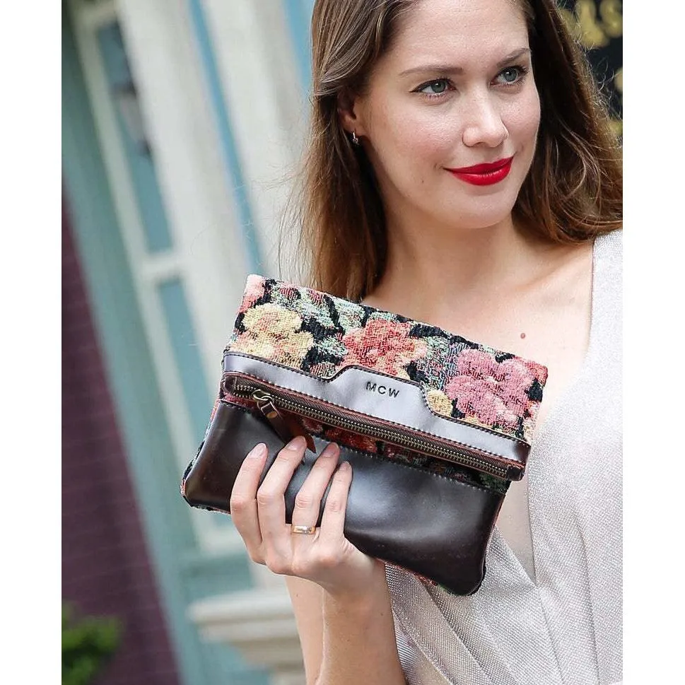 Carpet Clutch & Wristlet Floral Rose