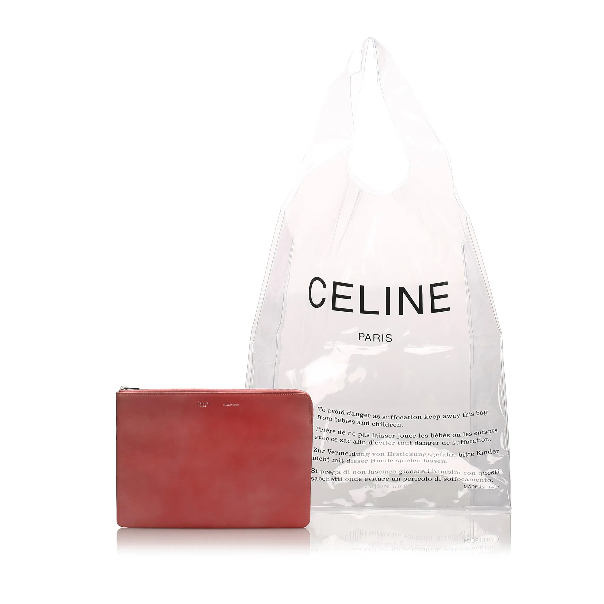 Celine 2018 PVC Shopping Bag with Solo Pouch Red