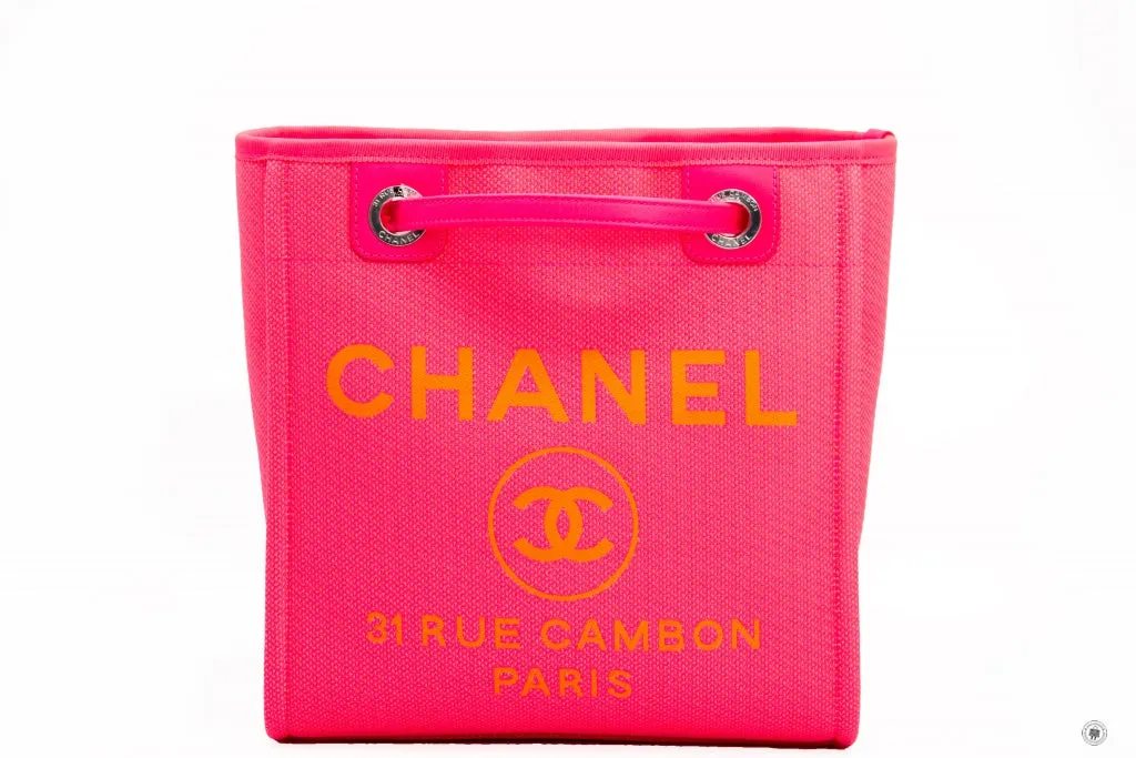 Chanel A66939B05492 Deauville Shopping Tote Neo Pink   NC270 Fabric Shoulder Bags Shw