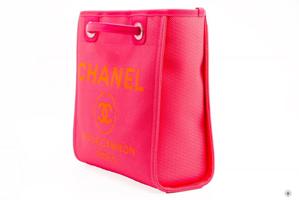 Chanel A66939B05492 Deauville Shopping Tote Neo Pink   NC270 Fabric Shoulder Bags Shw