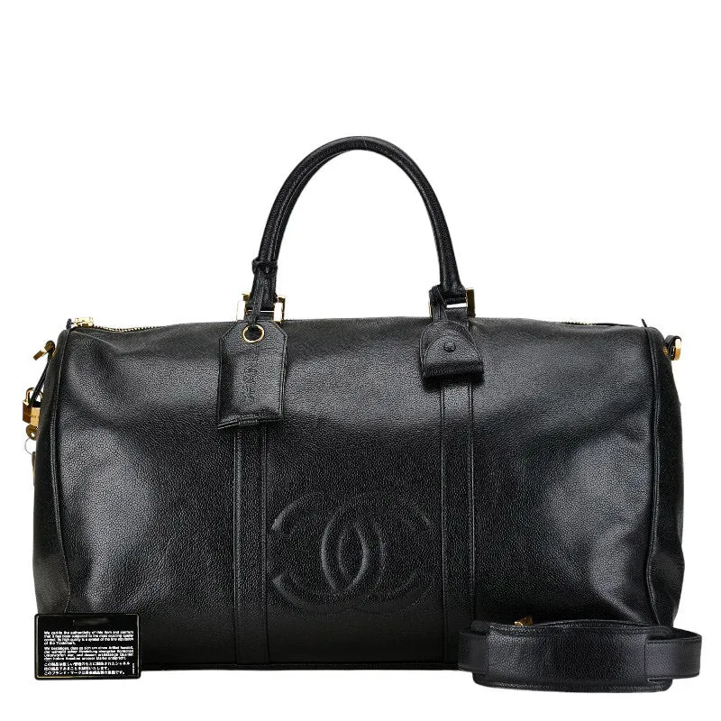 Chanel CC Caviar Travel Bag Leather Travel Bag in Good condition