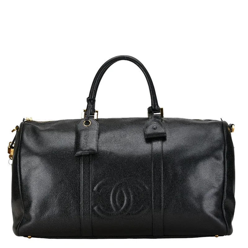 Chanel CC Caviar Travel Bag Leather Travel Bag in Good condition