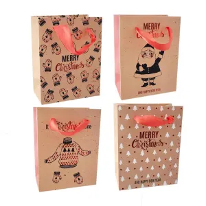 Christmas Assorted Santa Ugly Sweater Gift Bag - 26cm x 32cm x 10cm