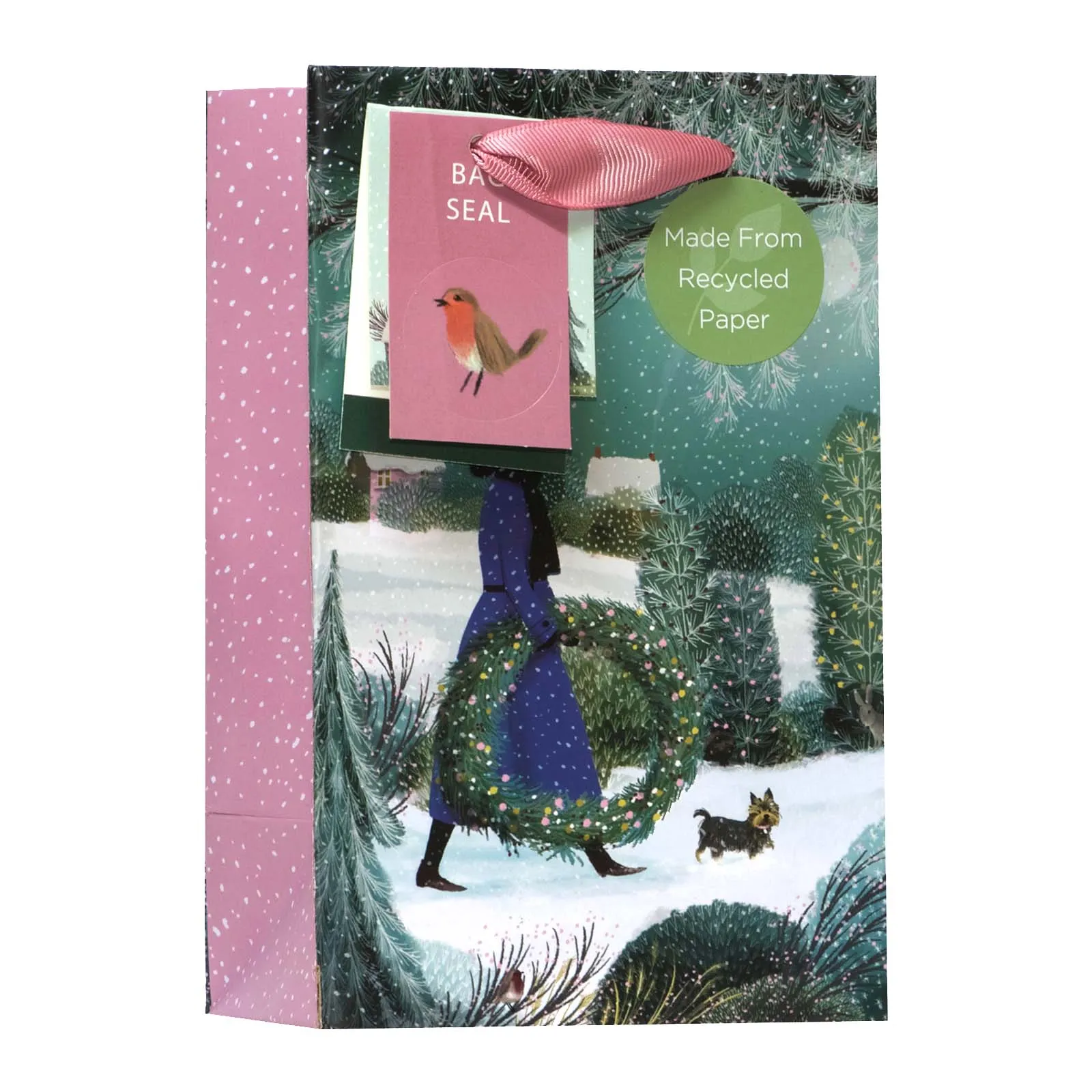 Christmas Snowfall Holly Gift Bag
