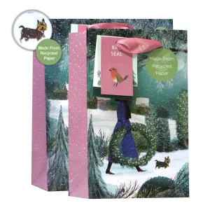 Christmas Snowfall Holly Gift Bag