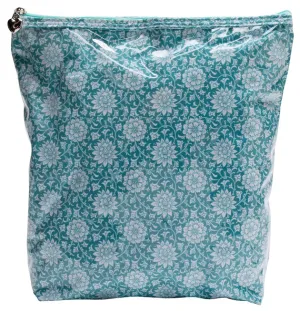 Cosmetic Bag (Large), Gerbera (Aqua)