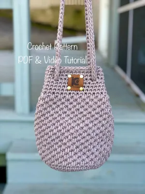 Crochet Shoulder Bag Pattern | Crochet pattern PDF digital download and video tutorial, crochet bag pattern, crochet
