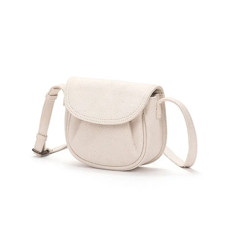 Cute Ladies White Side Bag Canvas Shoulder Bag For Women