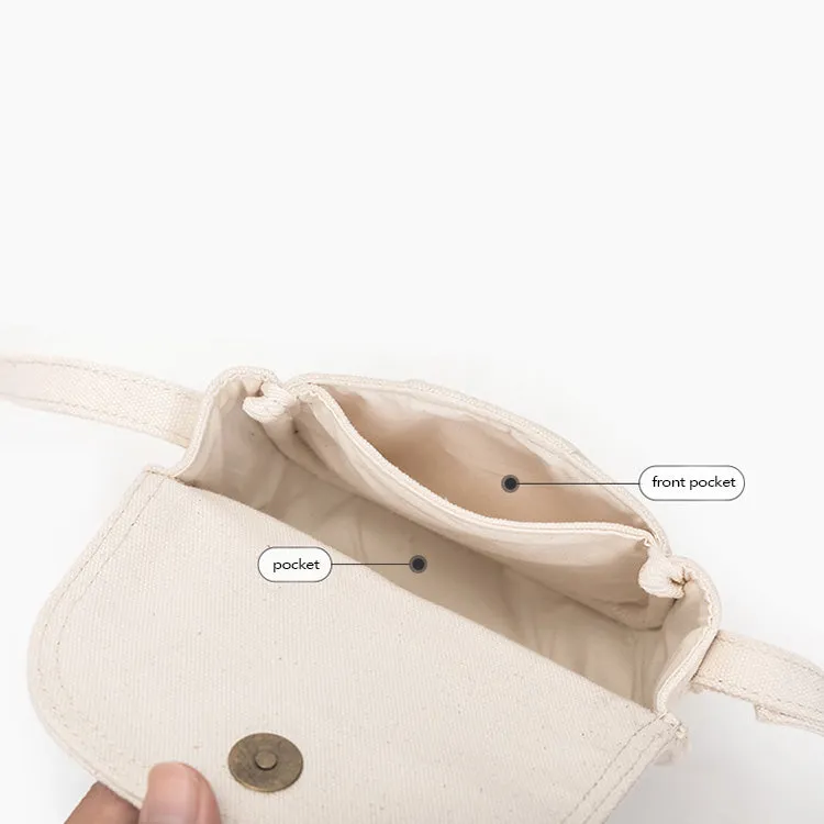 Cute Ladies White Side Bag Canvas Shoulder Bag For Women