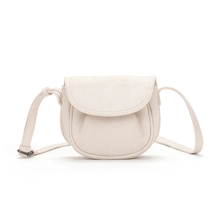 Cute Ladies White Side Bag Canvas Shoulder Bag For Women