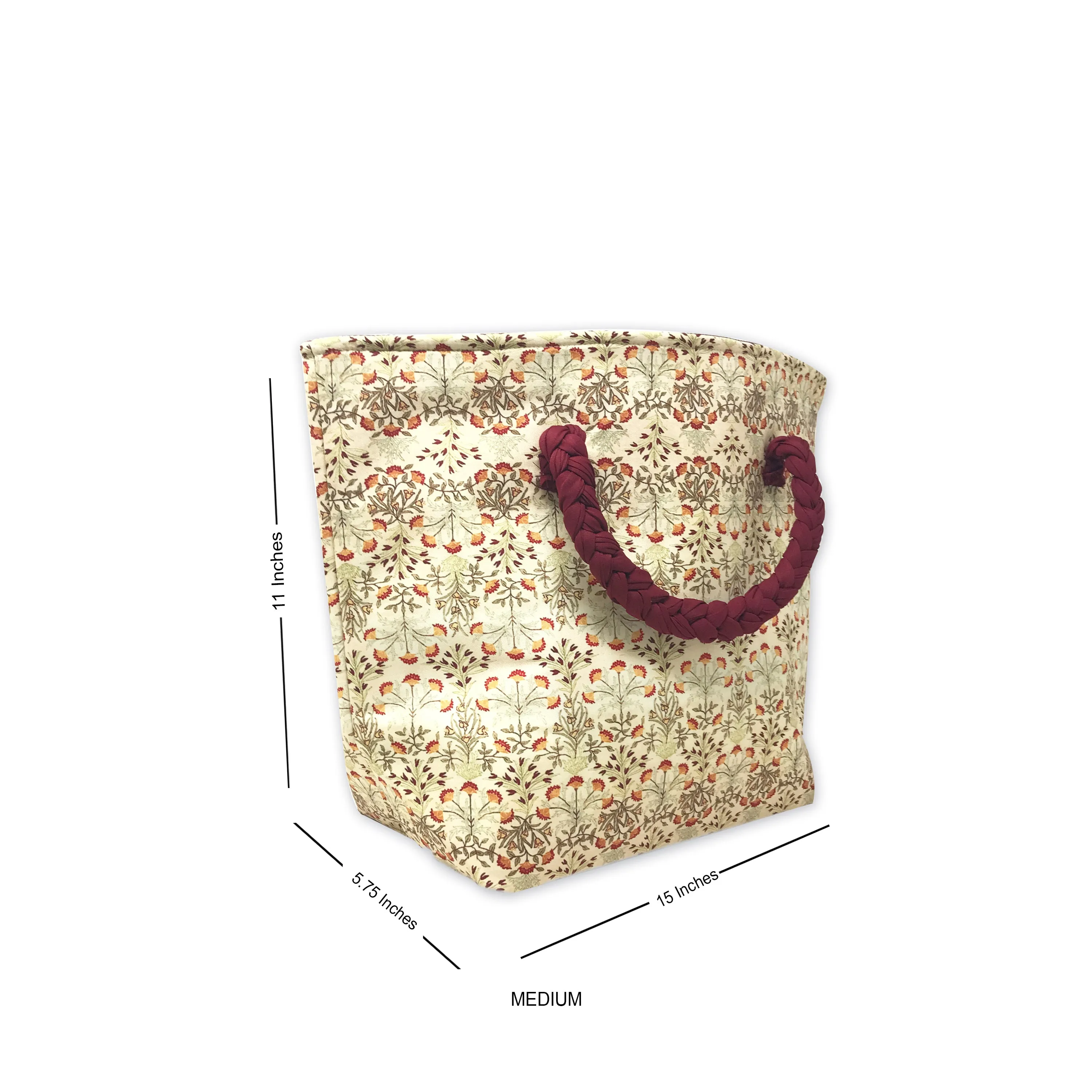 Delicate Floral Roll down Bag/Basket