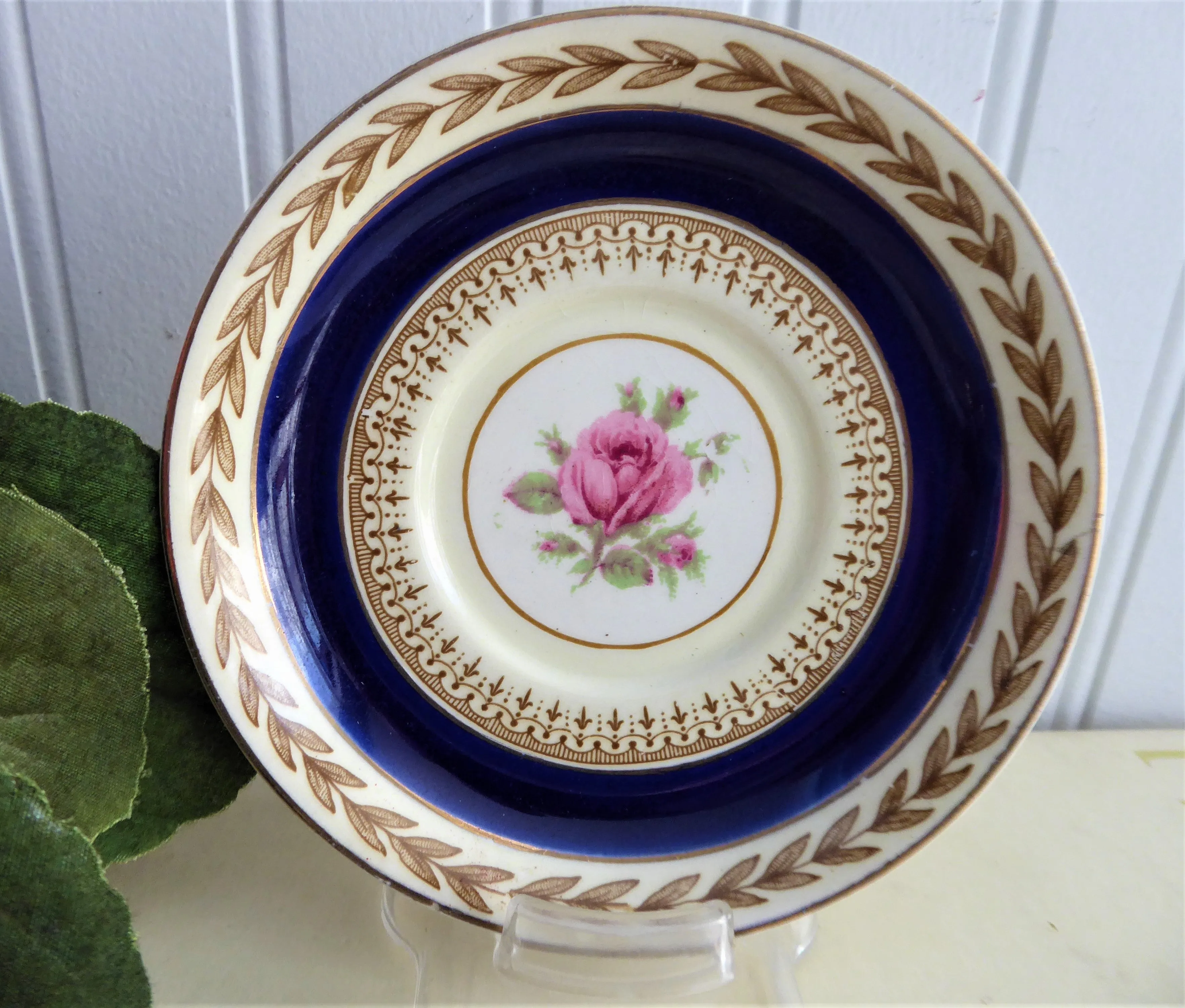 Demitasse Cup And Saucer Crown Ducal 1916-1925 Bergdorf Goodman Pink Rose